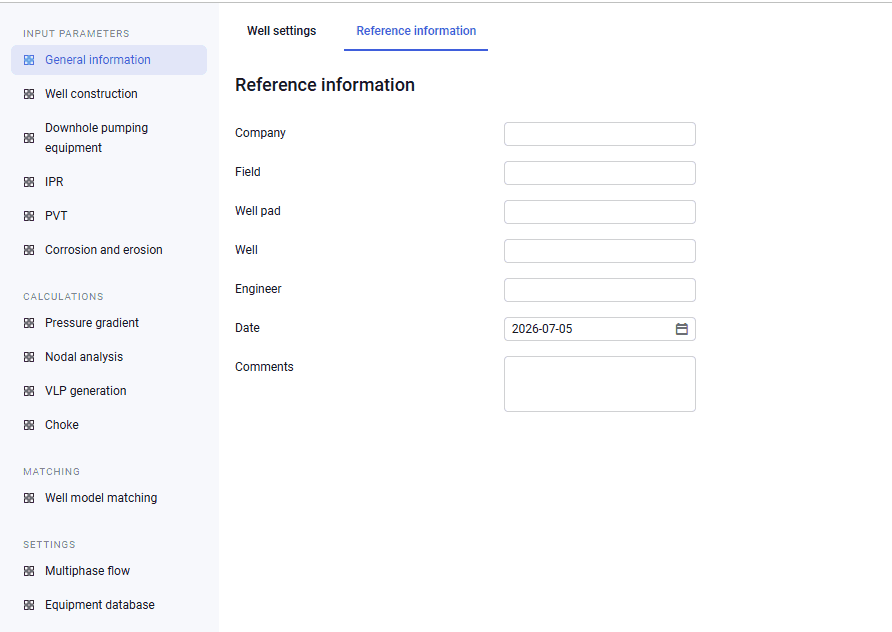 Entering general information, illustration 2