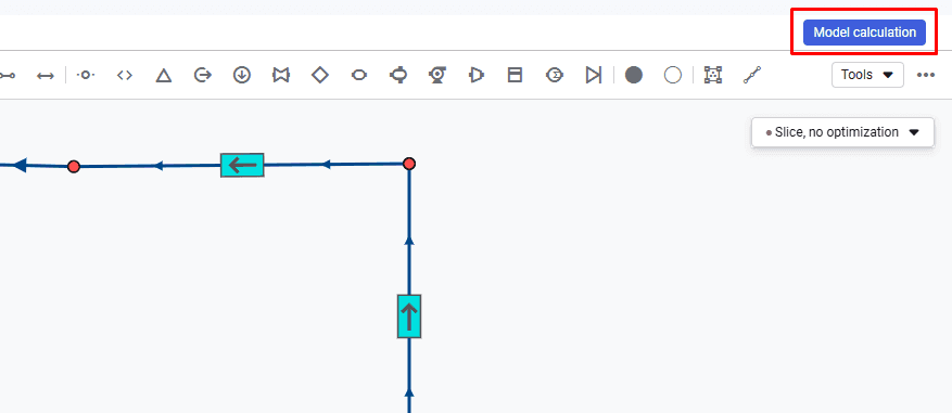 Running a forecast calculation for the production system, illustration 1