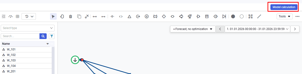 Running an optimization calculation (Rules Based snapshot), illustration 1