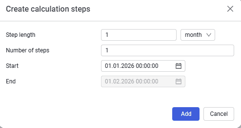 Setting the time step length and forecast period, illustration 2