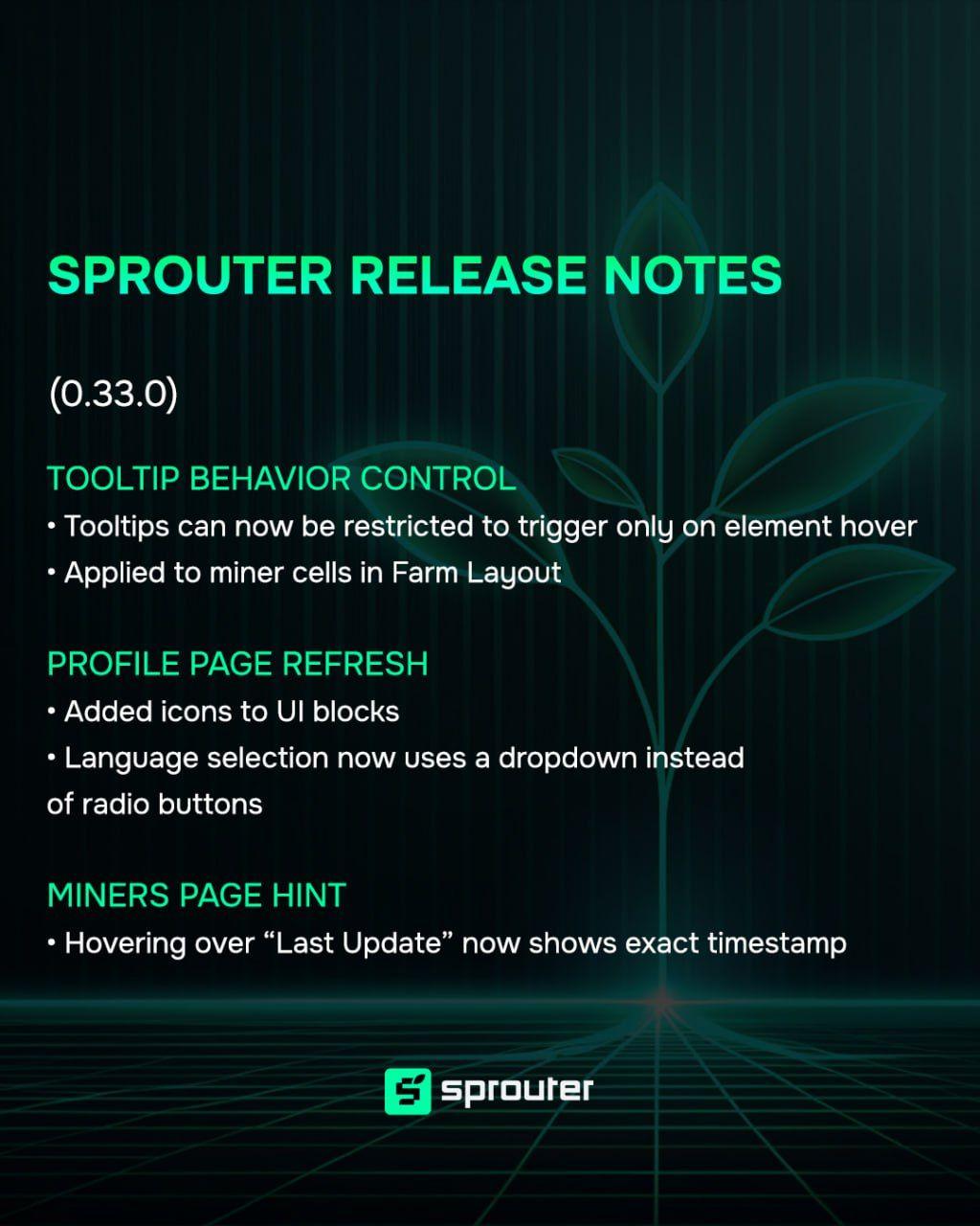 Sprouter Update 0.33.0 is live